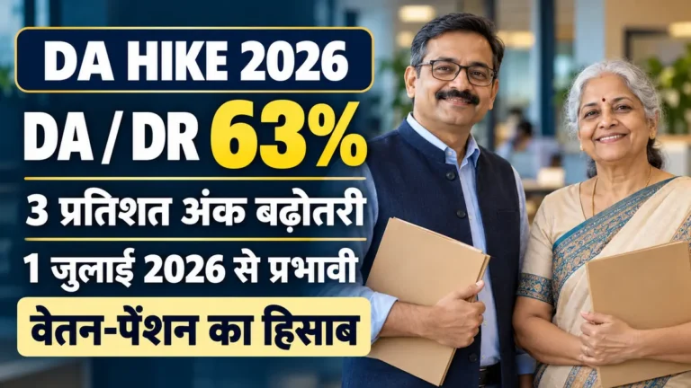 DA Hike 2026: DA और DR 63%, वेतन-पेंशन की गणना