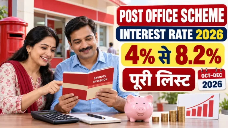 Post Office Scheme Interest Rate 2026 की पूरी लिस्ट